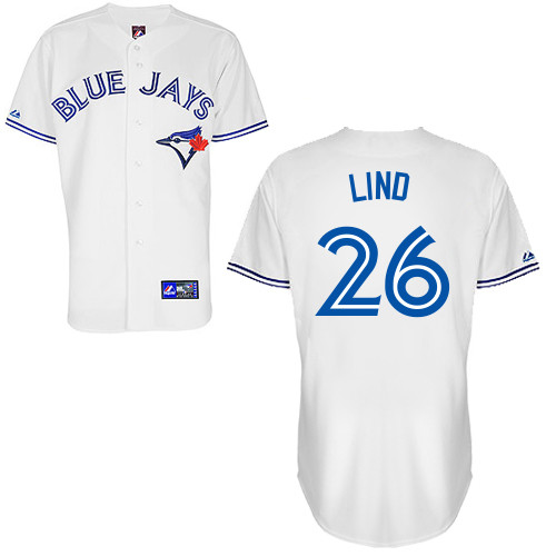 Adam Lind #26 Youth Baseball Jersey-Toronto Blue Jays Authentic Home White Cool Base MLB Jersey